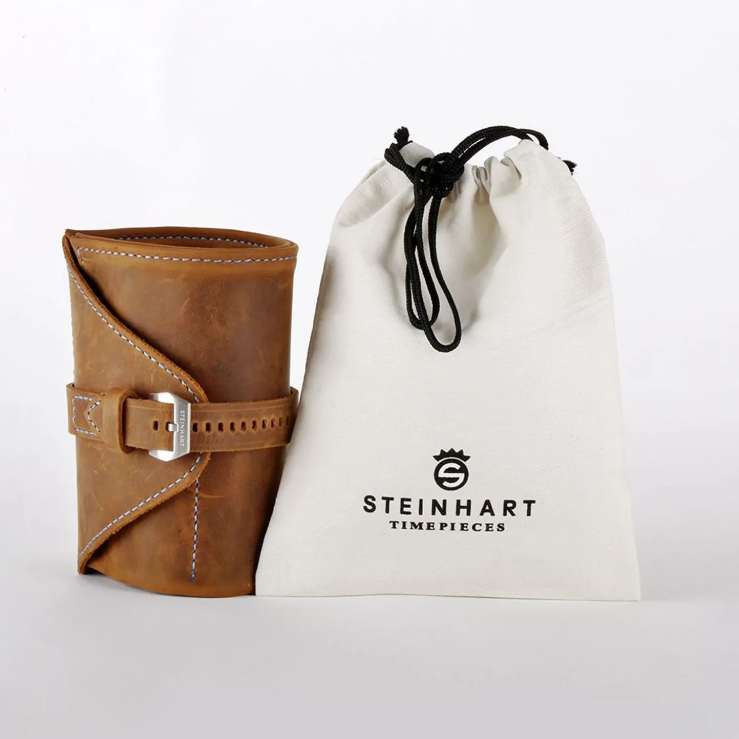 Steinhart Watches Leather Roll Brown For Four Watches