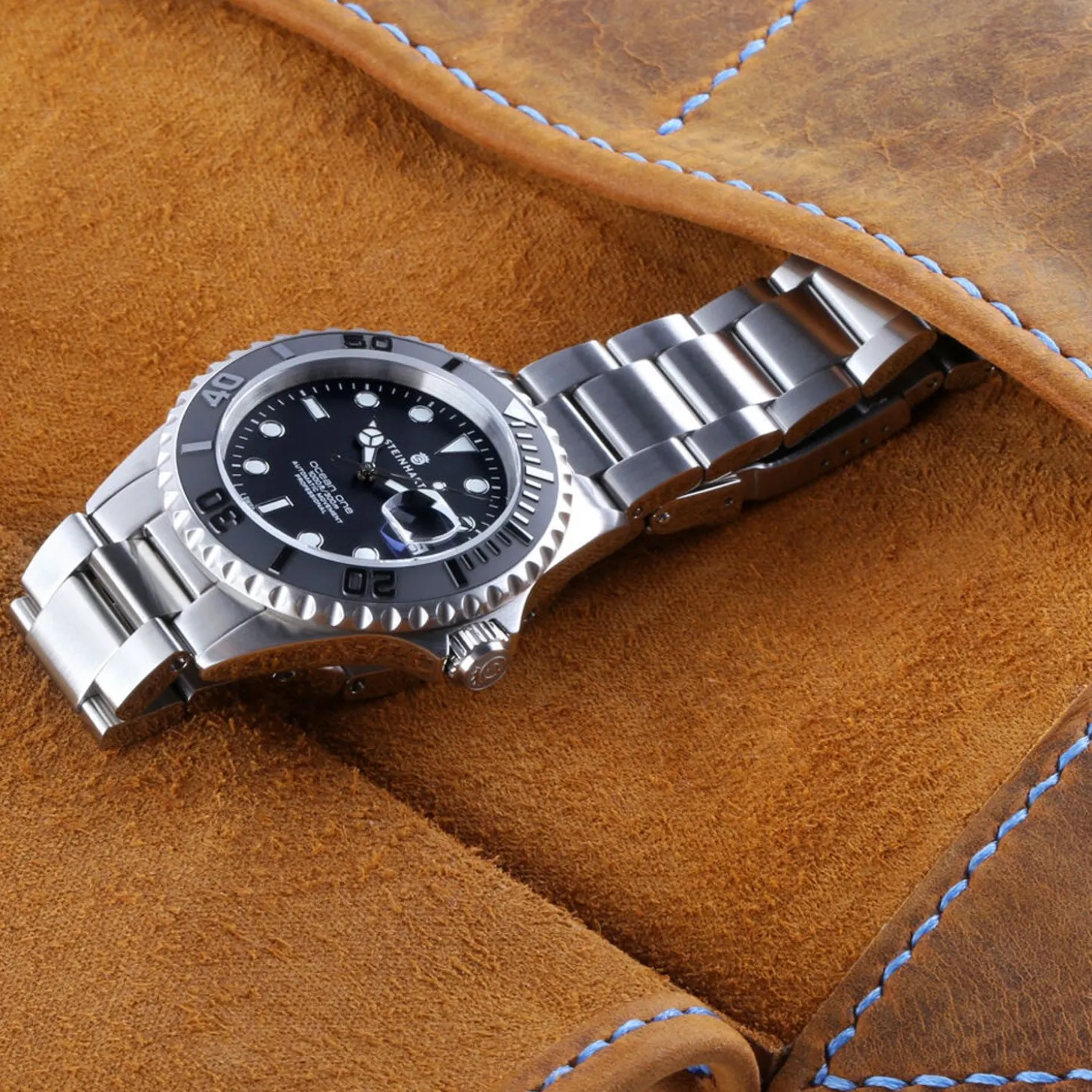 Steinhart Watches Leather Roll Brown For Four Watches