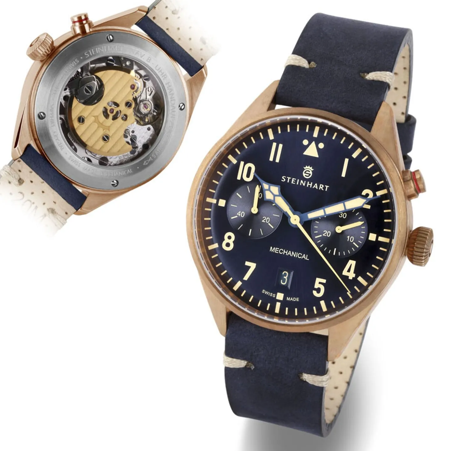 Steinhart Watches Nav.B - Monopusher Bronze 42 Blue