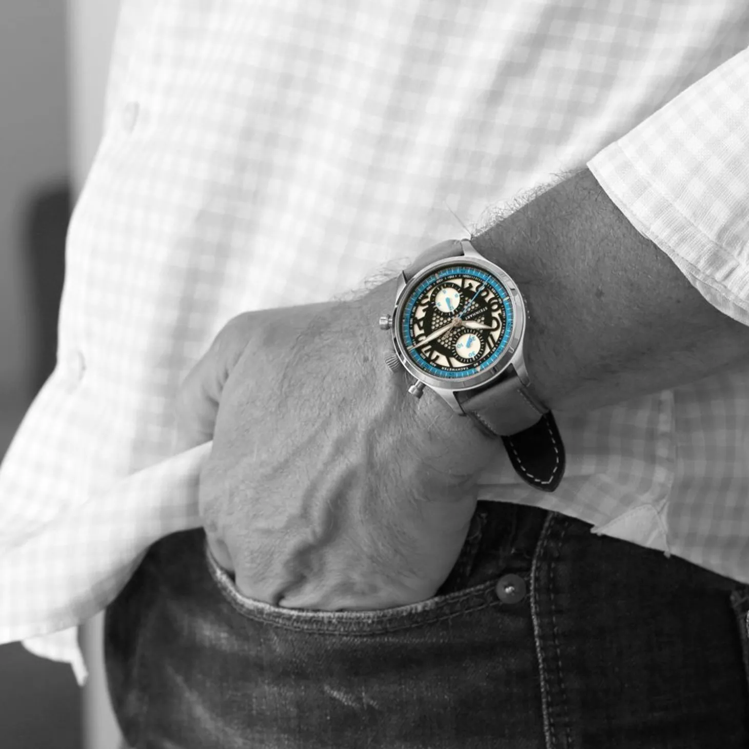 Steinhart Watches Nav.B-Chrono 42 Skeleton Blue