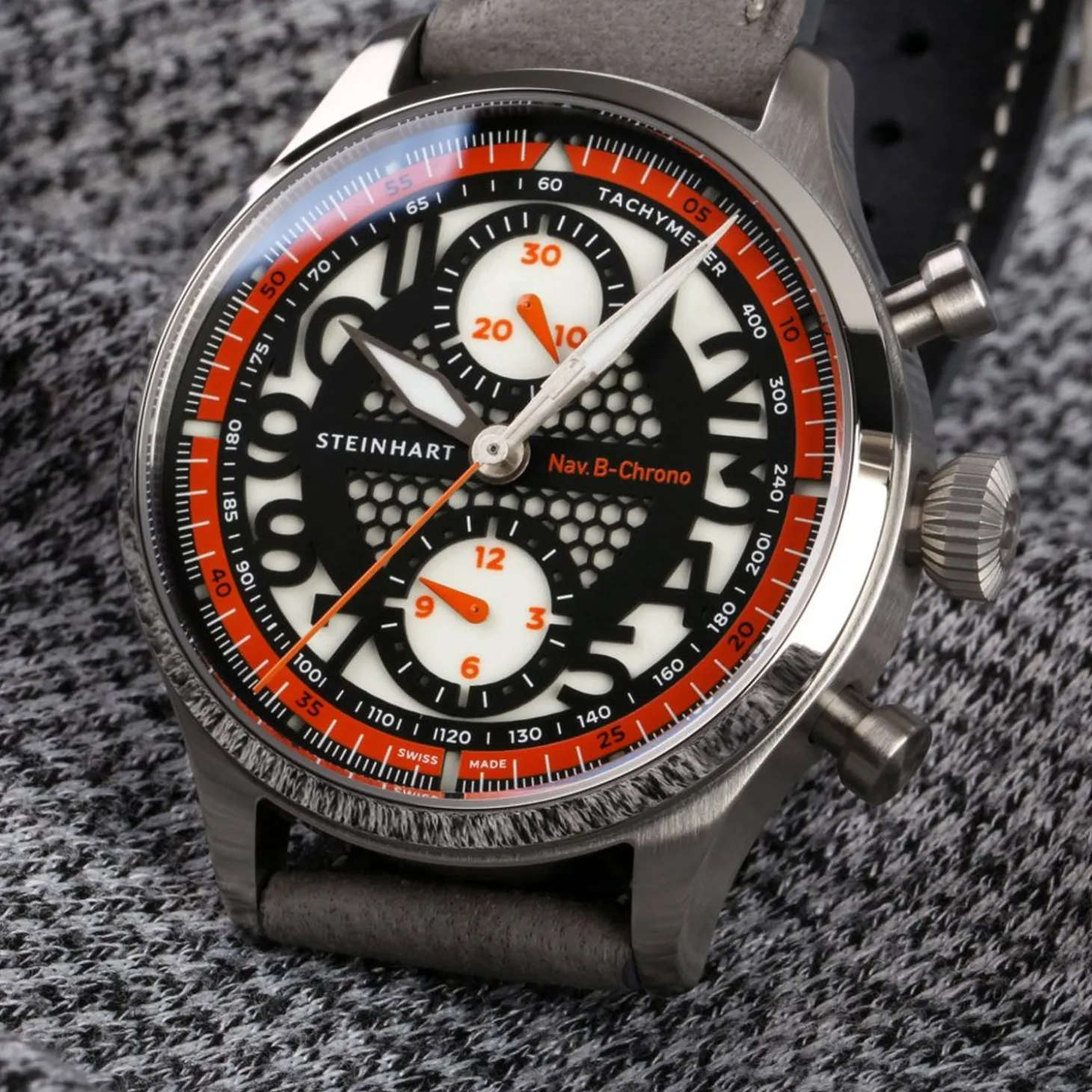 Steinhart Watches Nav.B-Chrono 42 Skeleton Orange