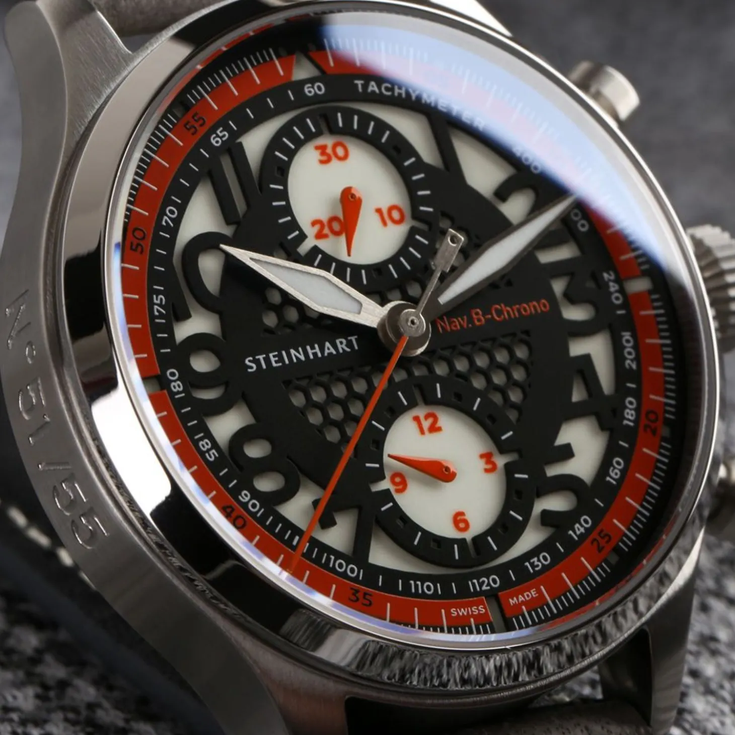 Steinhart Watches Nav.B-Chrono 42 Skeleton Orange