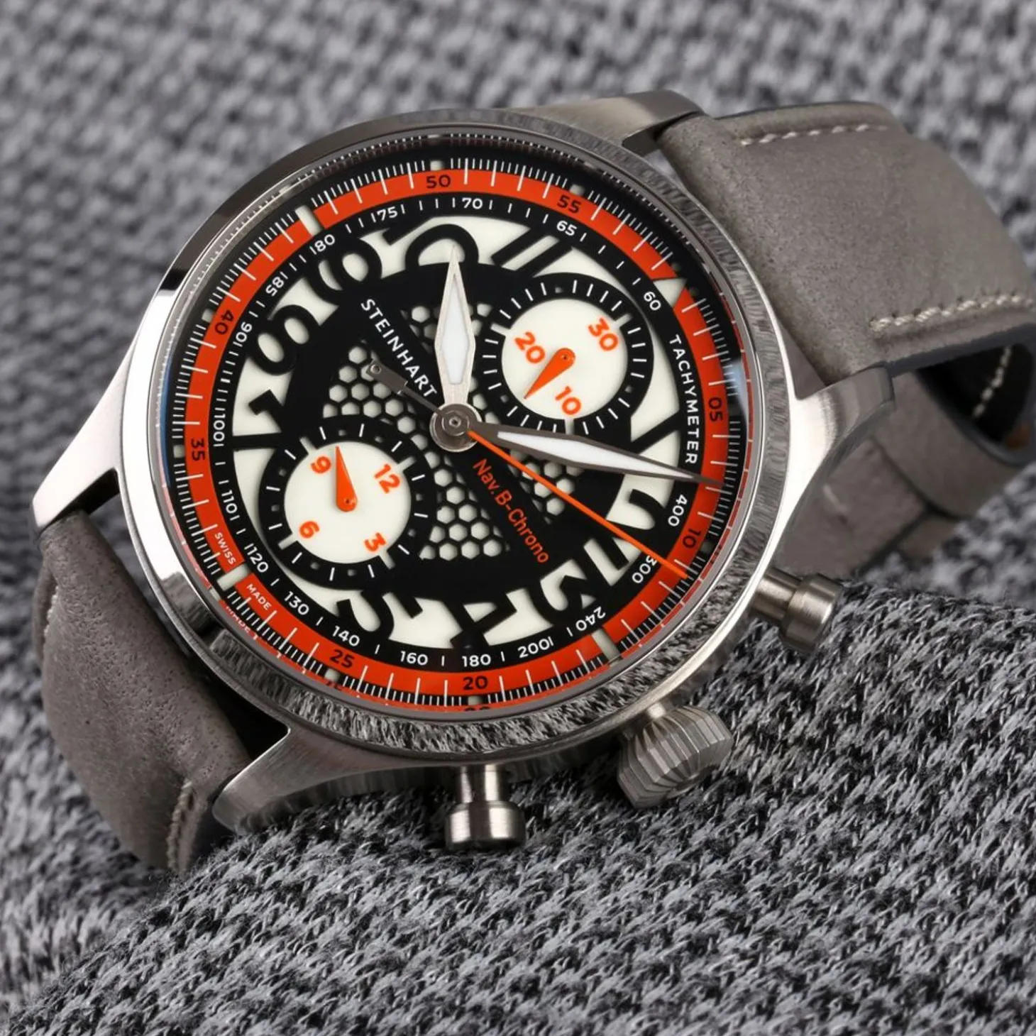 Steinhart Watches Nav.B-Chrono 42 Skeleton Orange