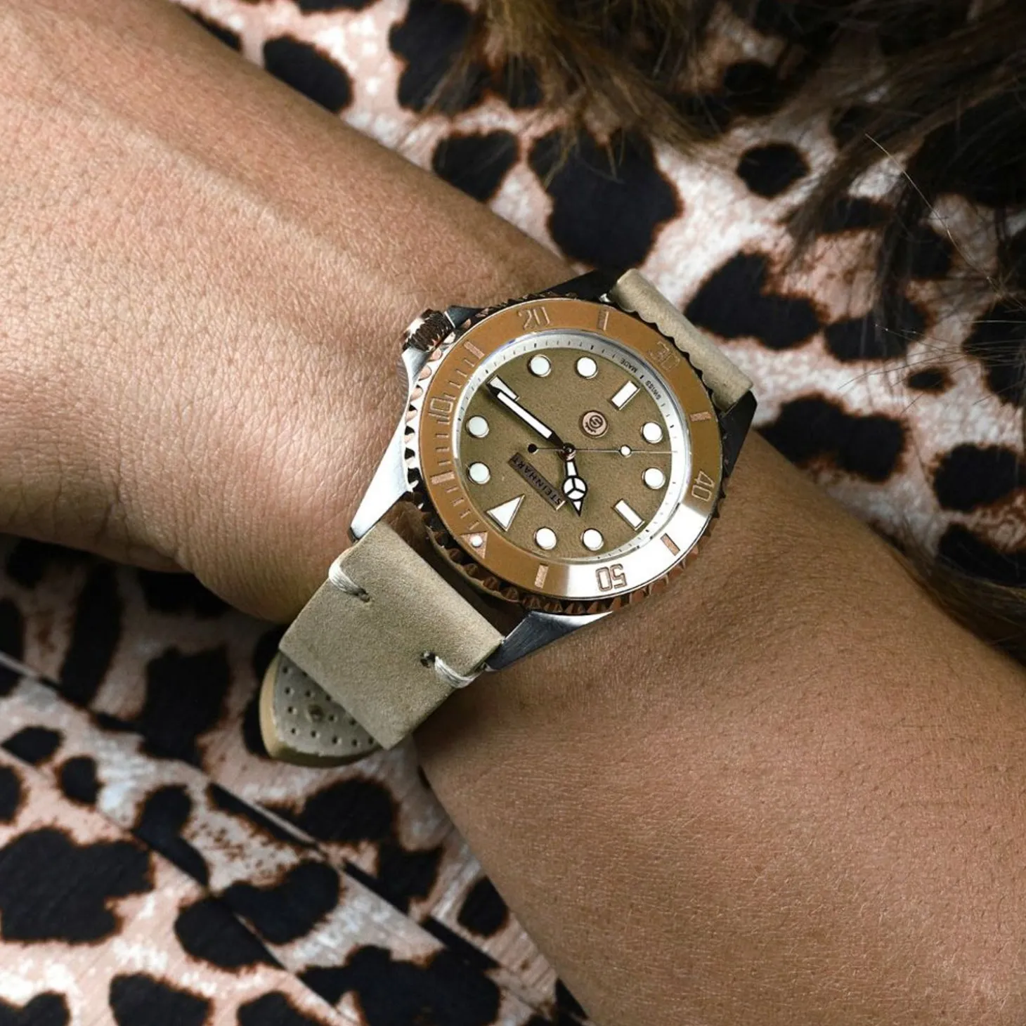 Steinhart Watches Ocean 39 Beige Ceramic Diver Watch