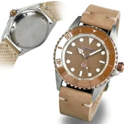 Steinhart Watches Ocean 39 Beige Ceramic Diver Watch
