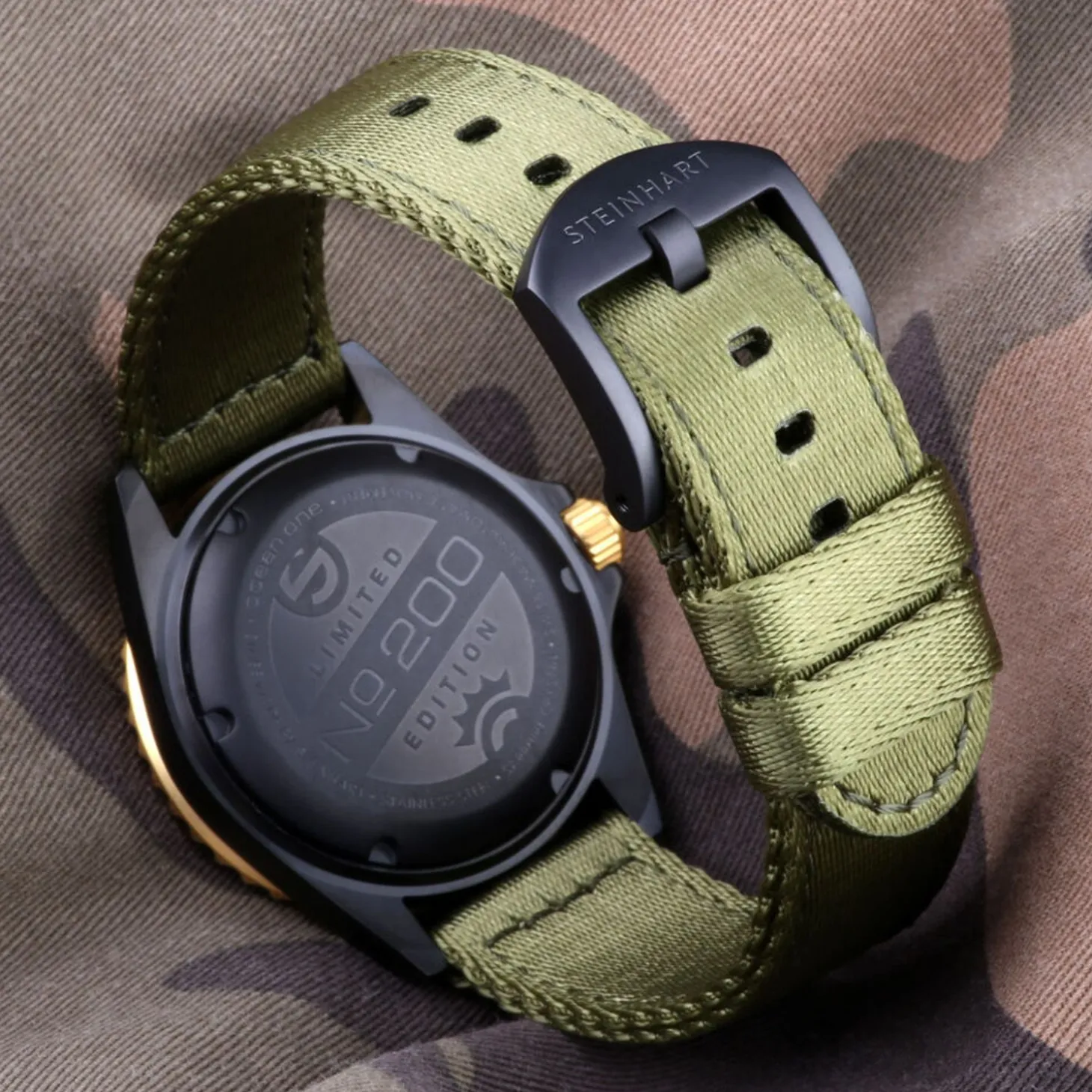Steinhart Watches Ocean 39 Black Military Camouflage Diver Watch