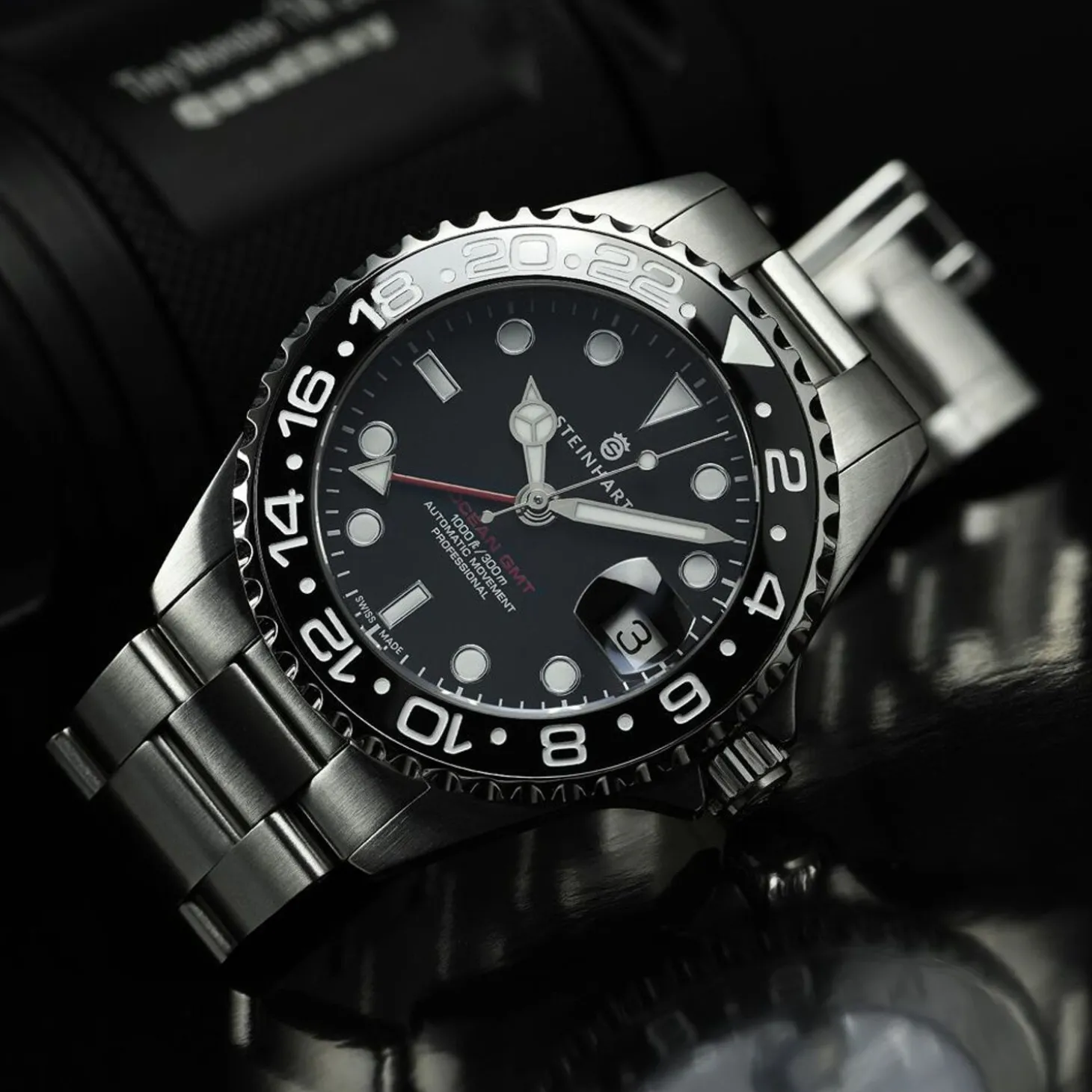 Steinhart Watches Ocean 39 Gmt Black Ceramic Diver Watch