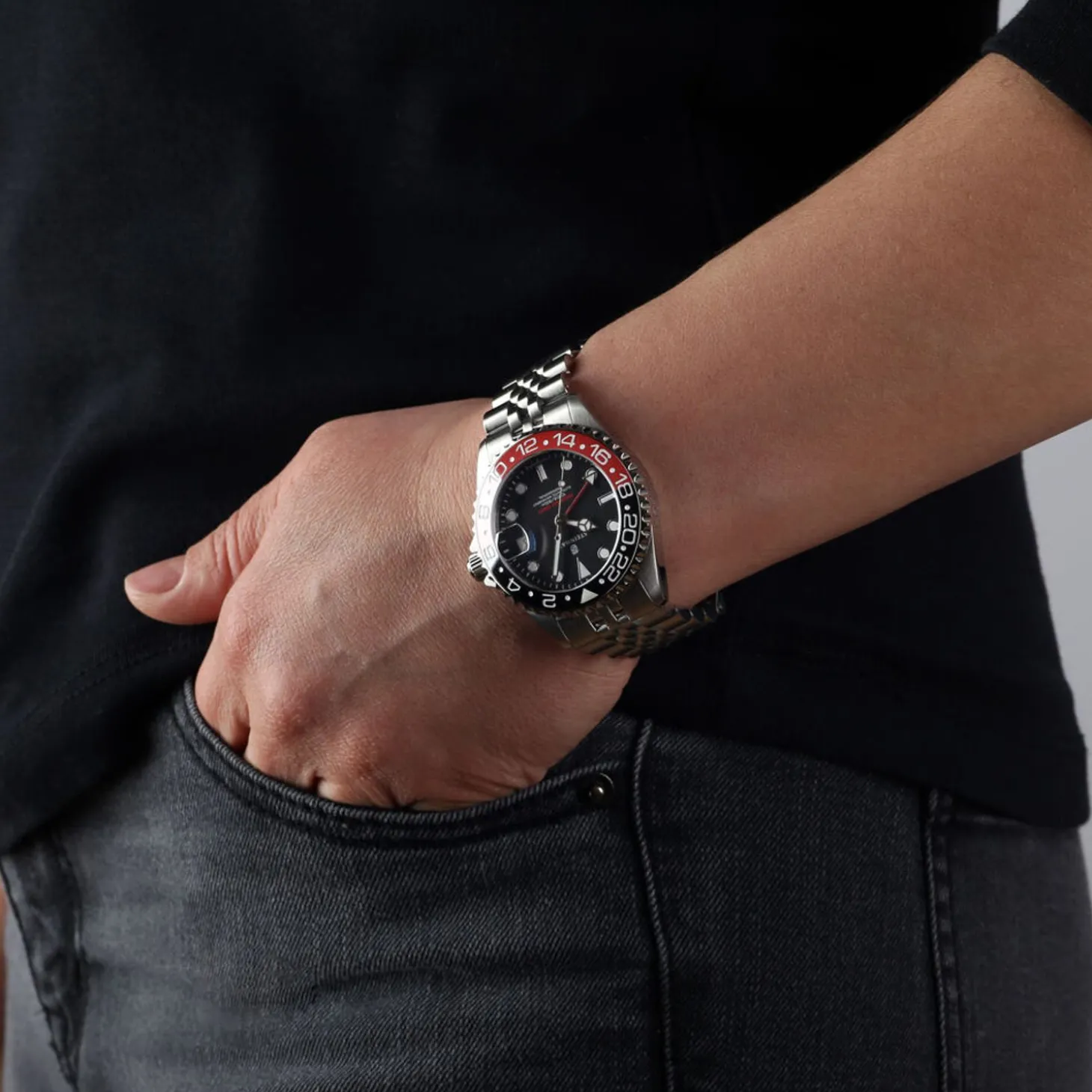 Steinhart Watches Ocean 39 Gmt.2 Black-Red Ceramic Diver Watch