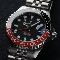Steinhart Watches Ocean 39 Gmt.2 Black-Red Ceramic Diver Watch