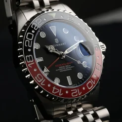 Steinhart Watches Ocean 39 Gmt.2 Black-Red Ceramic Diver Watch