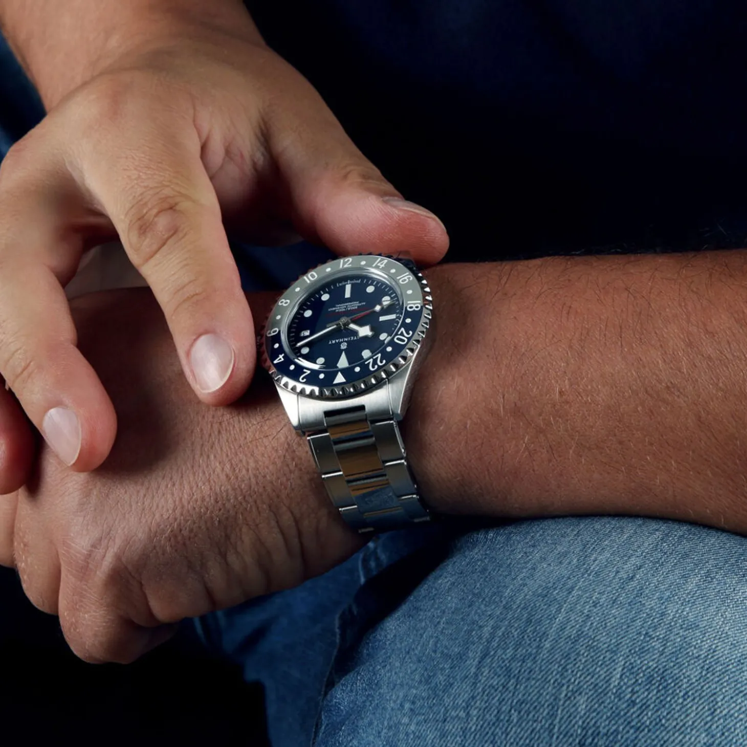 Steinhart Watches Ocean 3 Gmt Blue-Grey Ceramic