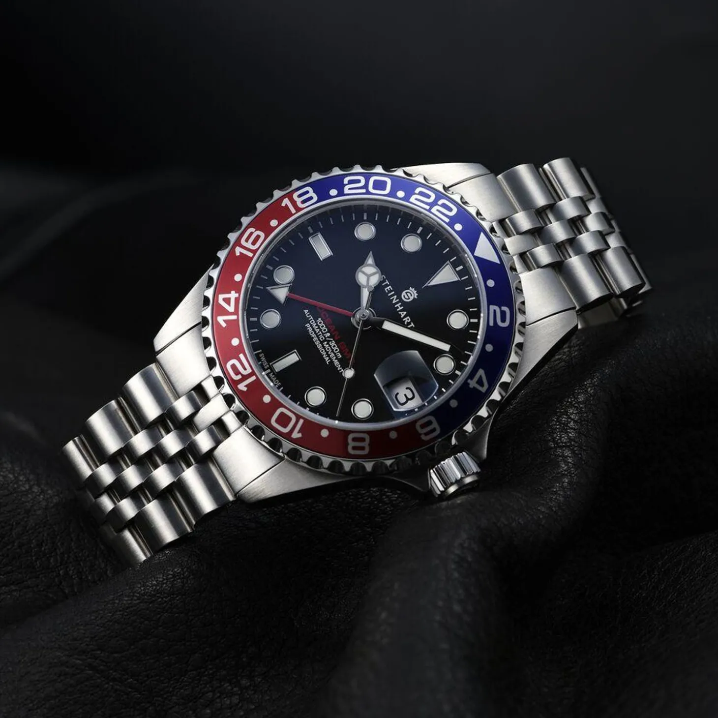 Steinhart Watches Ocean 39 Gmt Blue-Red .2 Diver Watch