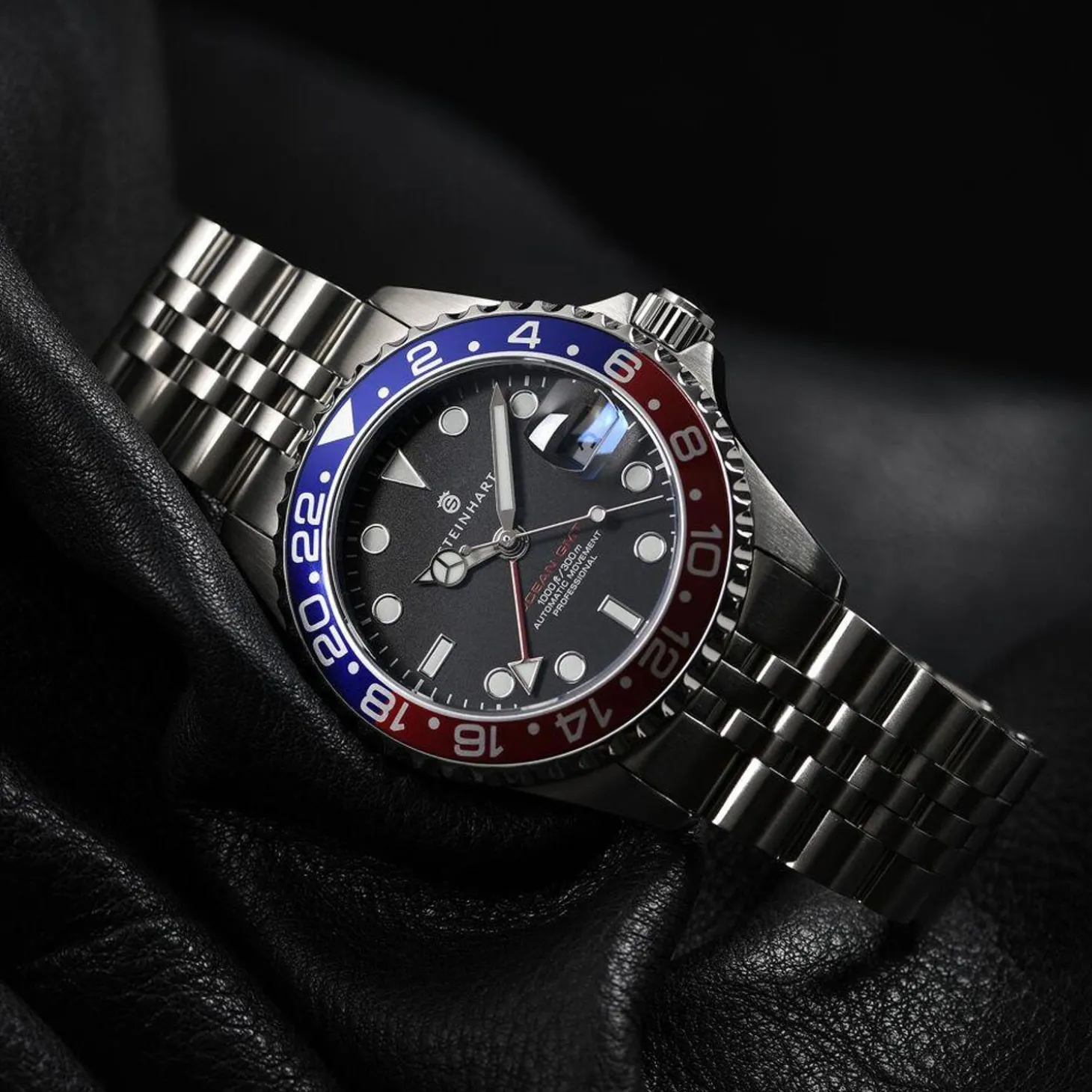 Steinhart Watches Ocean 39 Gmt Blue-Red .2 Diver Watch