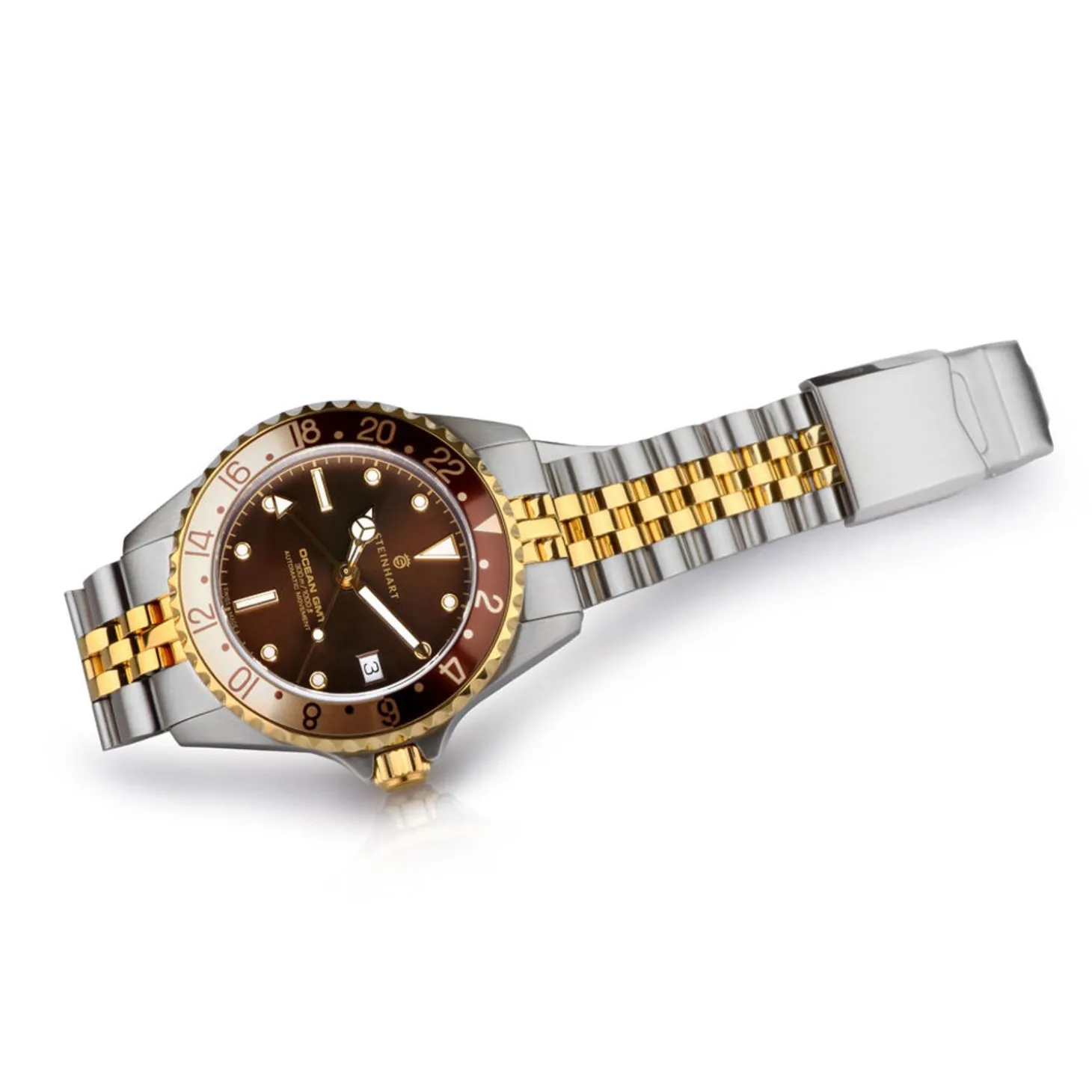 Steinhart Watches Ocean 39 Gmt.2 Two-Tone Chocolate Diver Watch