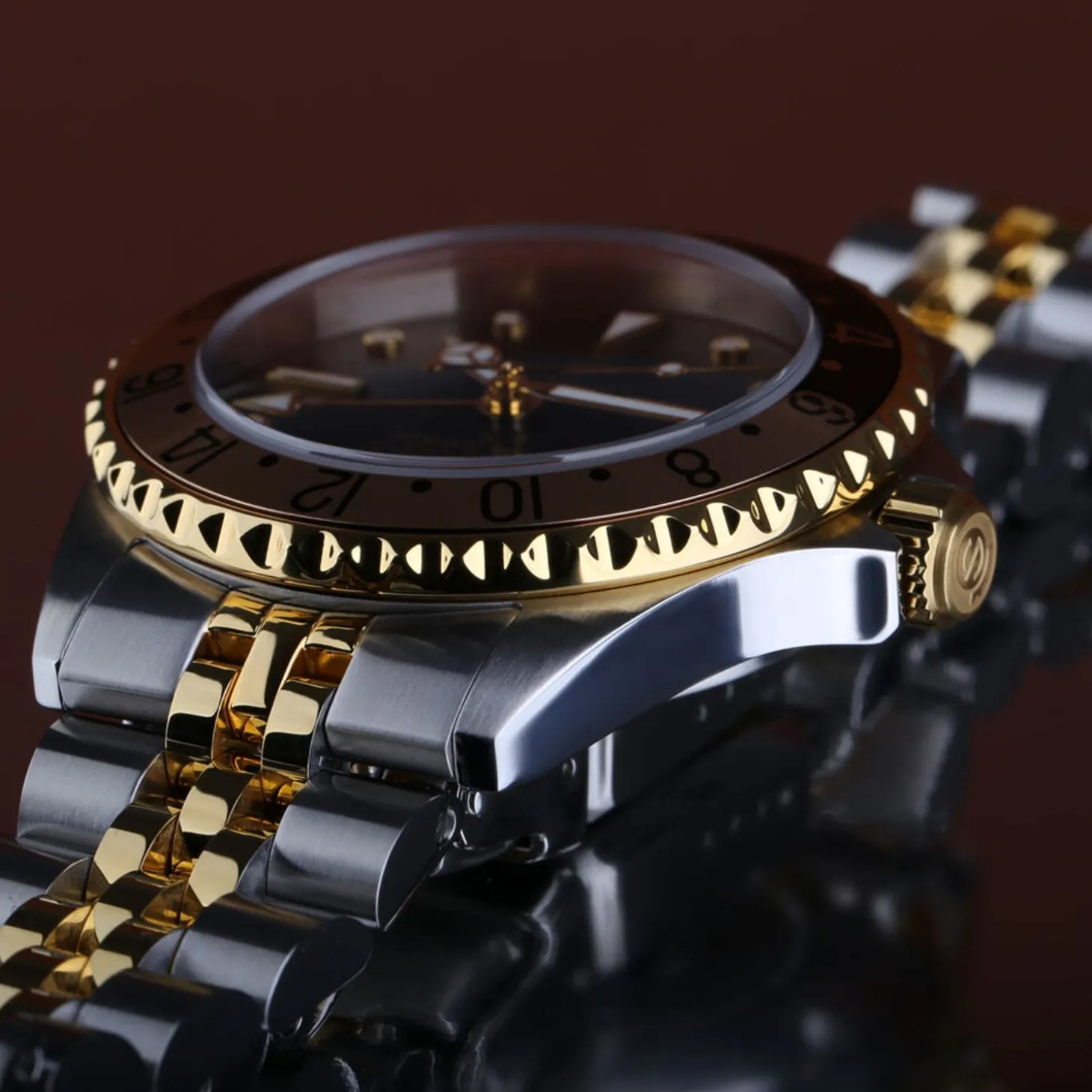 Steinhart Watches Ocean 39 Gmt.2 Two-Tone Chocolate Diver Watch