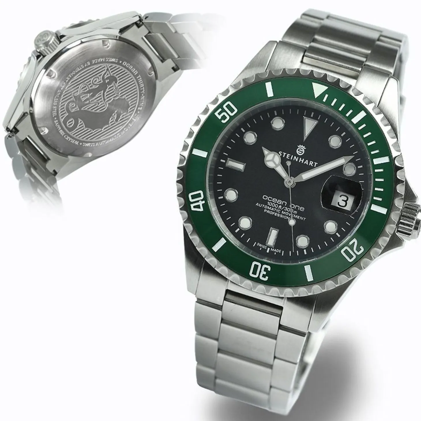Steinhart Watches Ocean 39 Green Ceramic Diver Watch