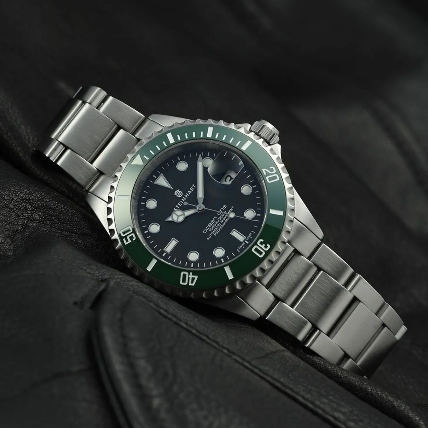 Steinhart Watches Ocean 39 Green Ceramic Diver Watch