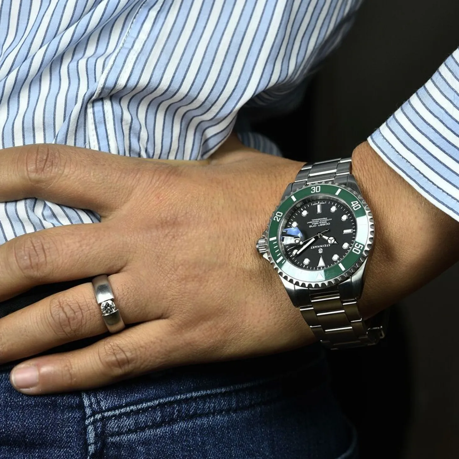 Steinhart Watches Ocean 39 Green Ceramic Diver Watch
