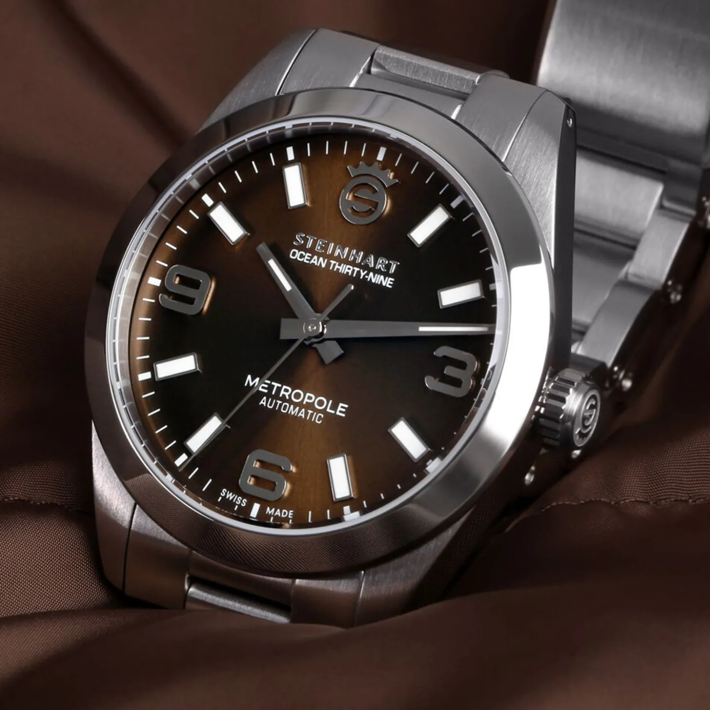 Steinhart Watches Ocean 39 Metropole Sunray Chocolate