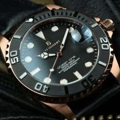 Steinhart Watches Ocean 39 Pink-Gold Ceramic Diver Watch