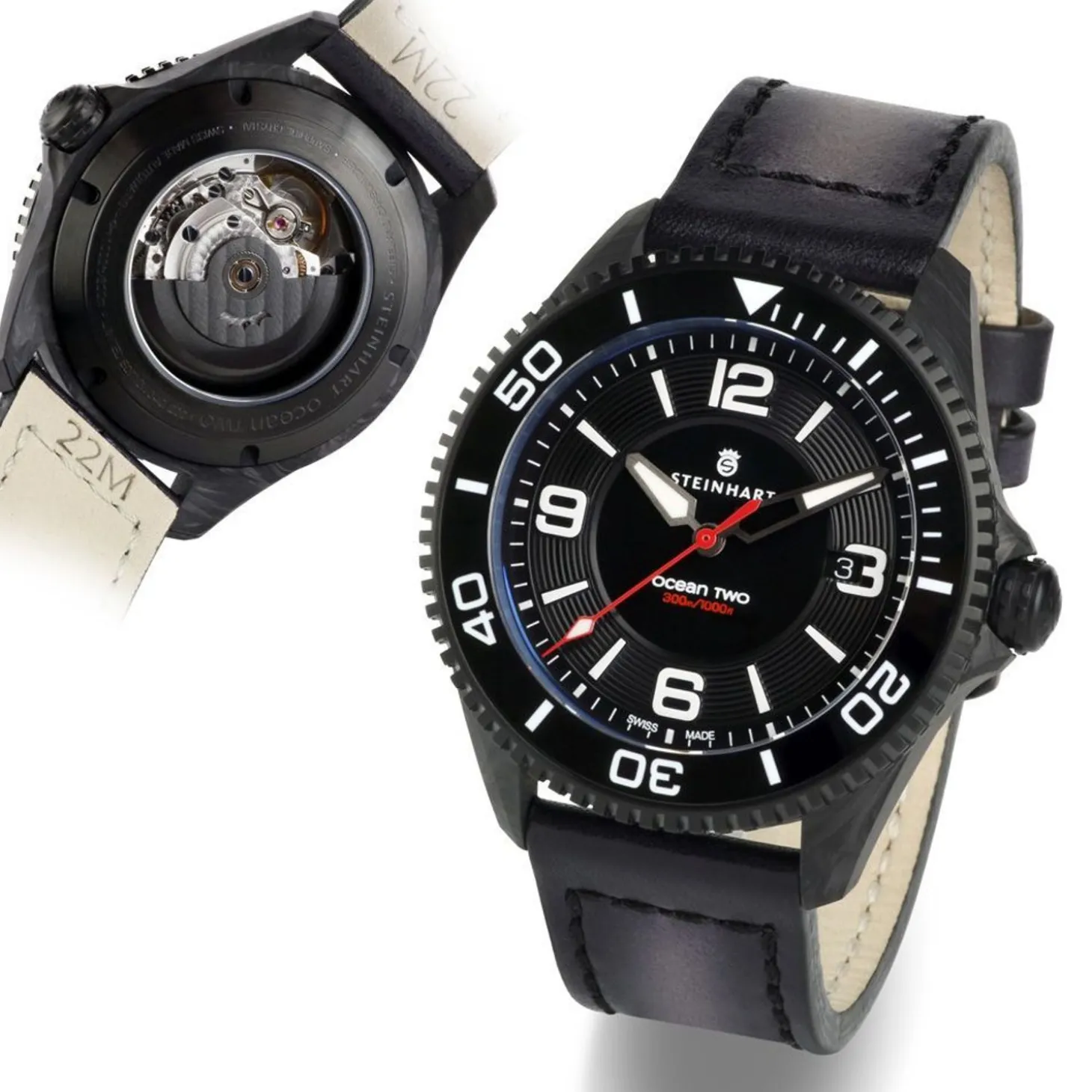 Steinhart Watches Ocean 2 Premium Carbon Black Diver Watch