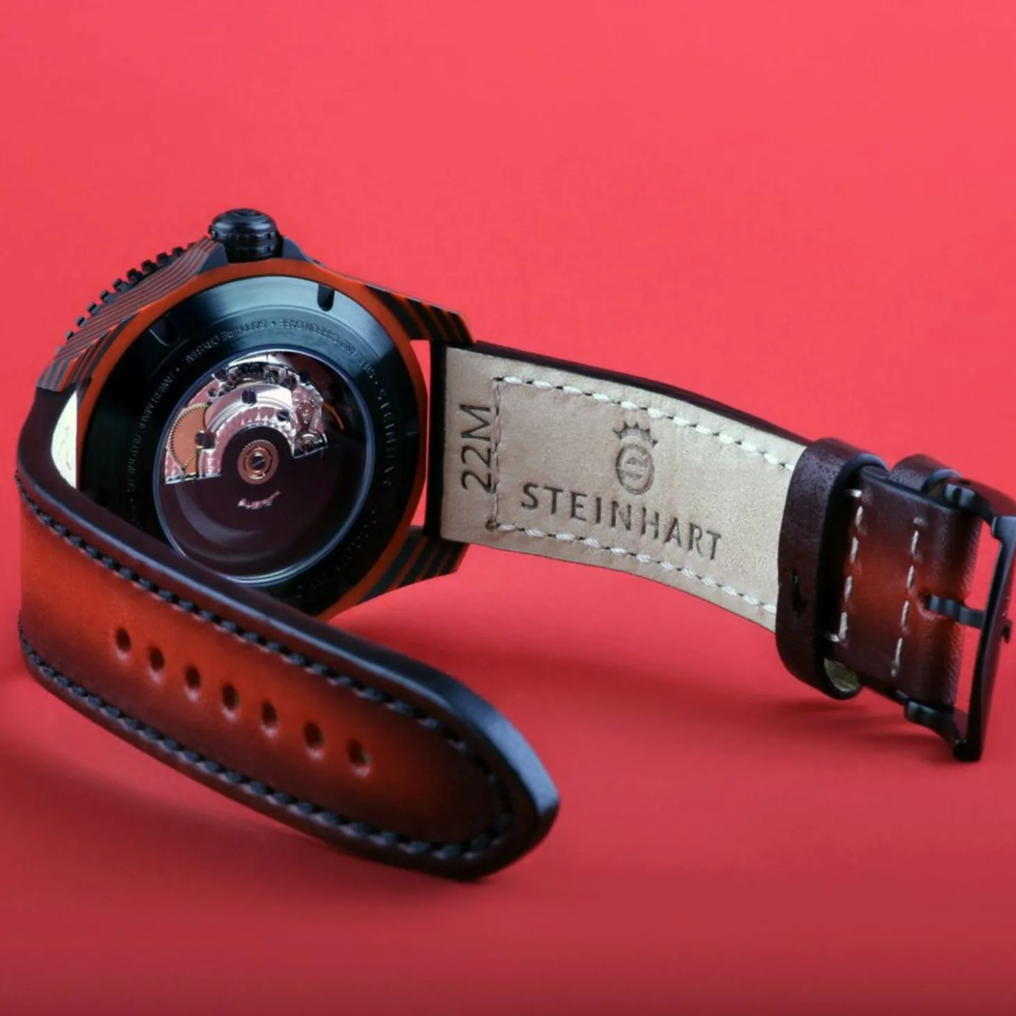 Steinhart Watches Ocean 2 Premium Carbon Red Diver Watch