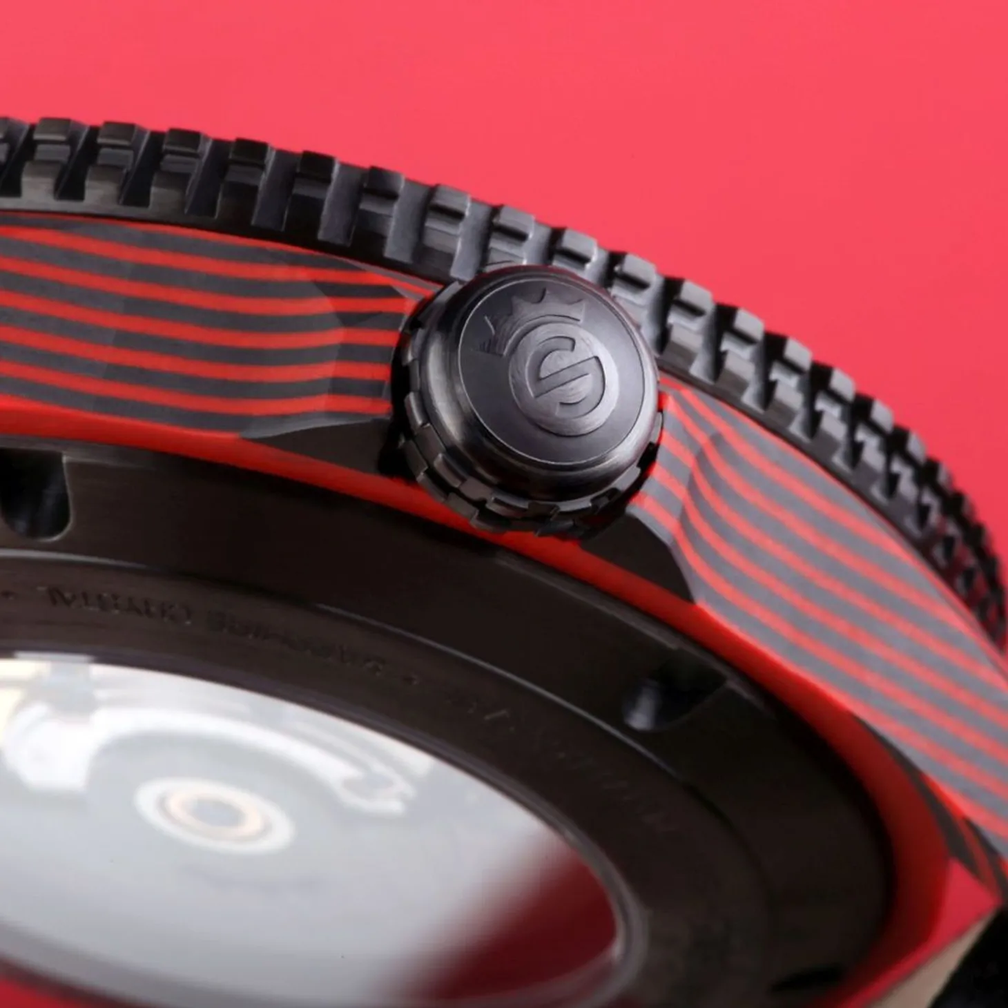 Steinhart Watches Ocean 2 Premium Carbon Red Diver Watch