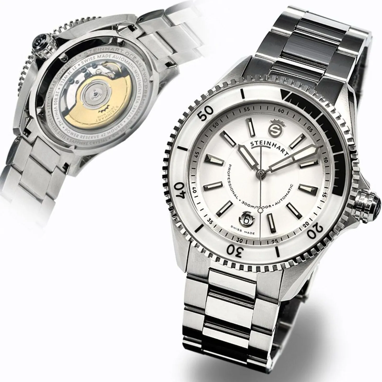 Steinhart Watches Ocean 2 Premium White Diver Watch