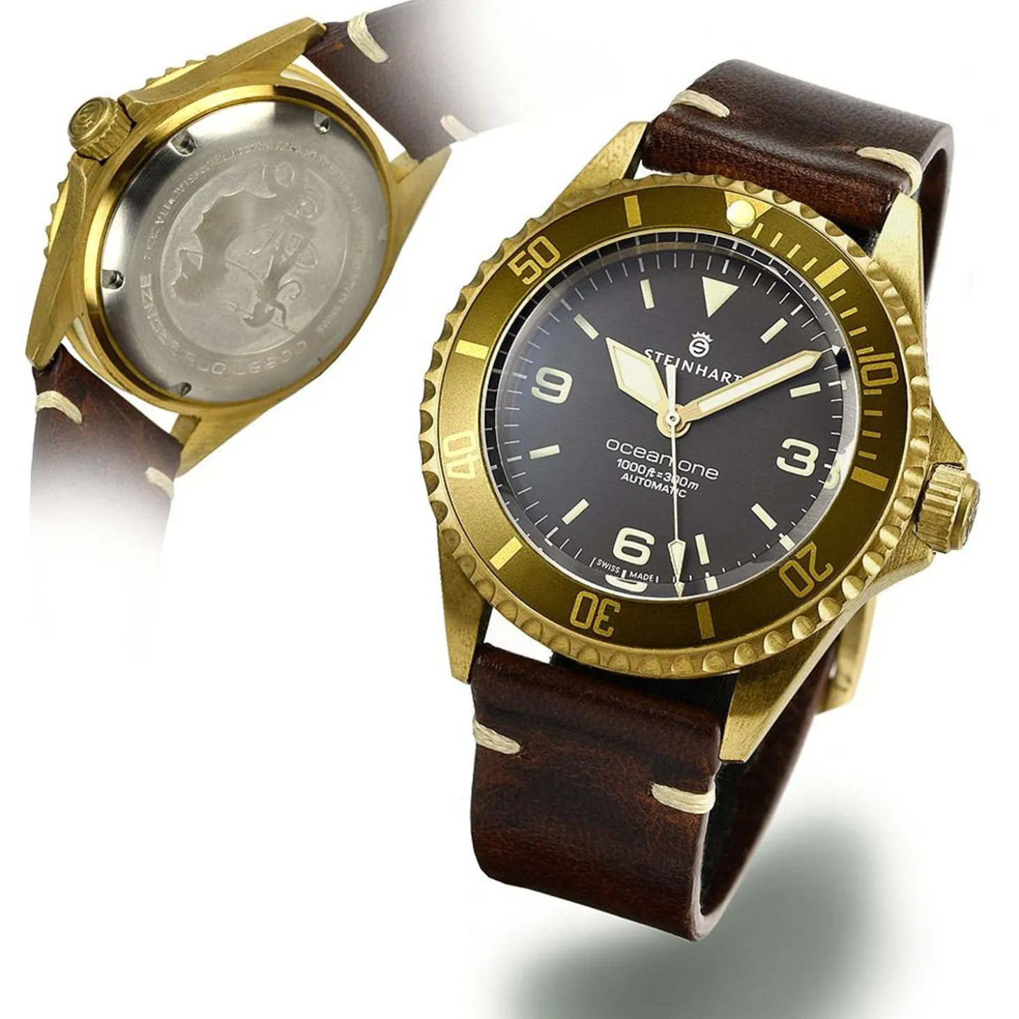 Steinhart Watches Ocean One Bronze Light-Brown Diver Watch