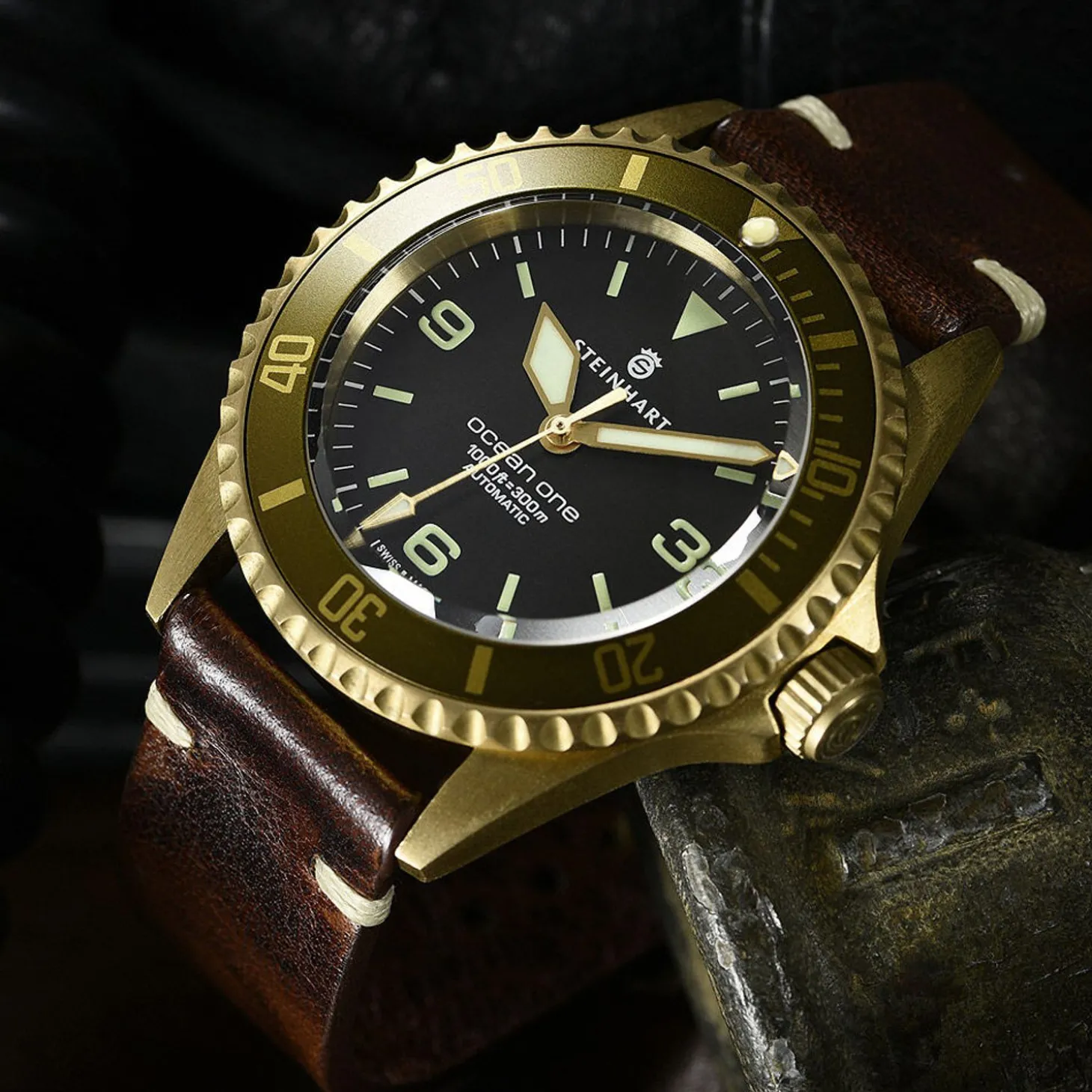 Steinhart Watches Ocean One Bronze Light-Brown Diver Watch