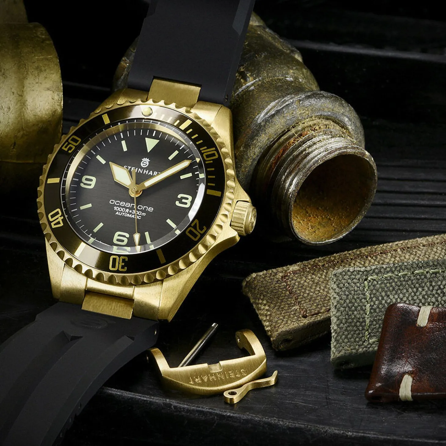 Steinhart Watches Ocean One Bronze Light-Brown Diver Watch