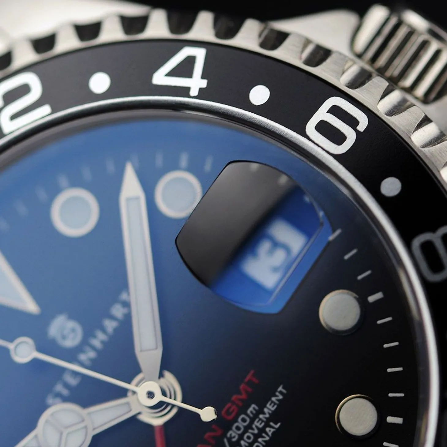 Steinhart Watches Ocean One Gmt Black Diver Watch