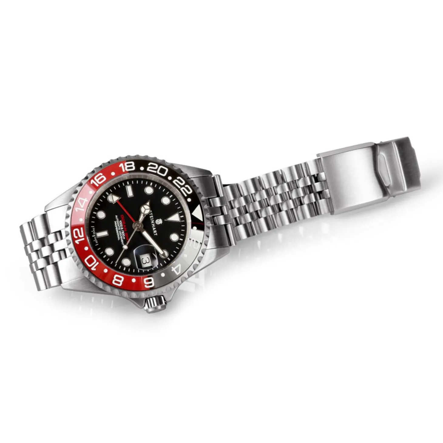 Steinhart Watches Ocean One Gmt Black-Red. 2 Ceramic Diver Watch