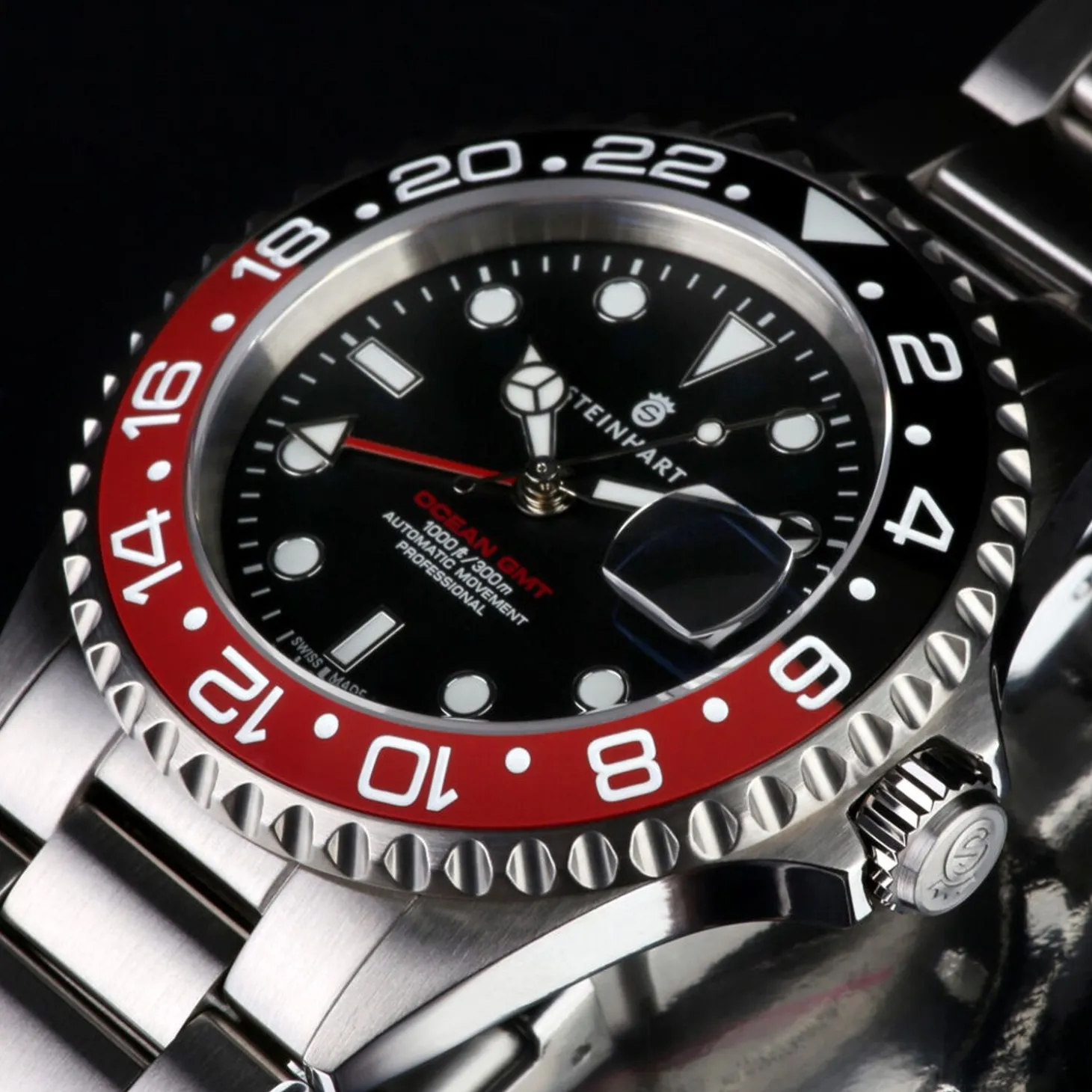 Steinhart Watches Ocean One Gmt Black-Red Ceramic Diver Watch