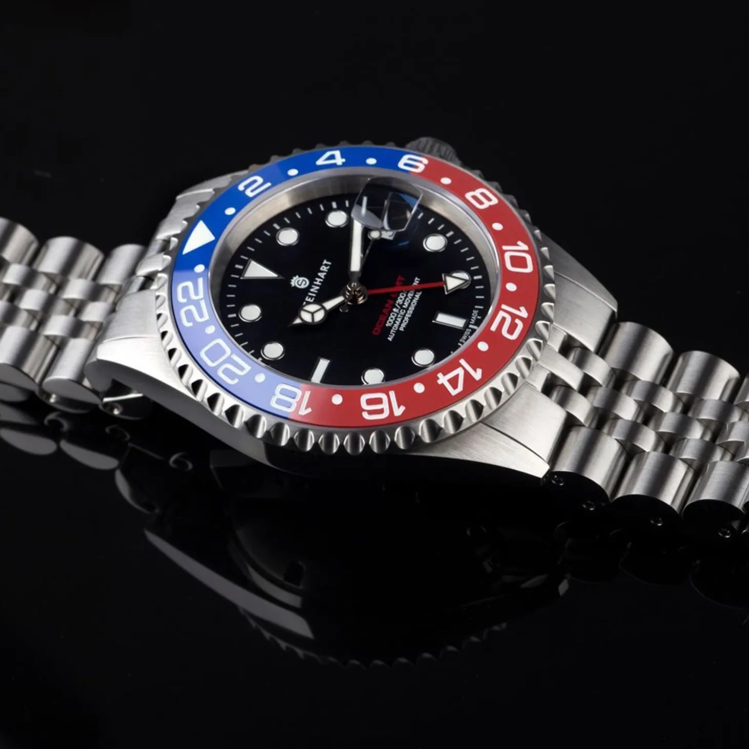 Steinhart Watches Ocean One Gmt Blue-Red. 2 Ceramic Diver Watch