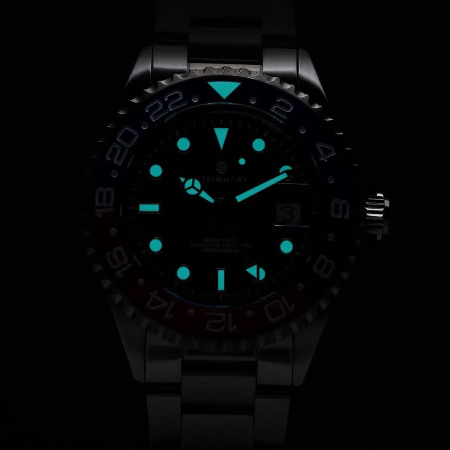 Steinhart Watches Ocean One Gmt Blue-Red Ceramic Diver Watch