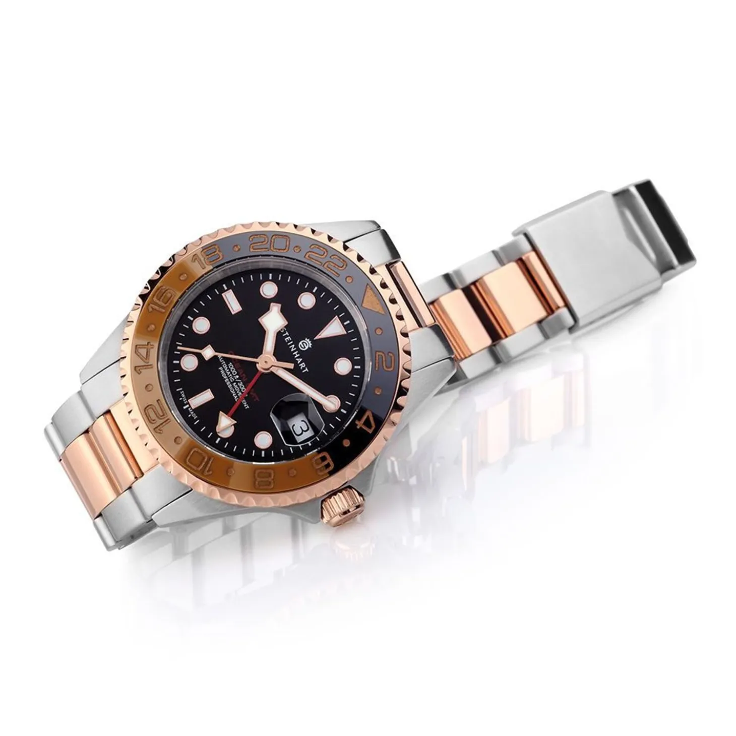Steinhart Watches Ocean One Gmt Two-Tone Black/Khaki Diver Watch