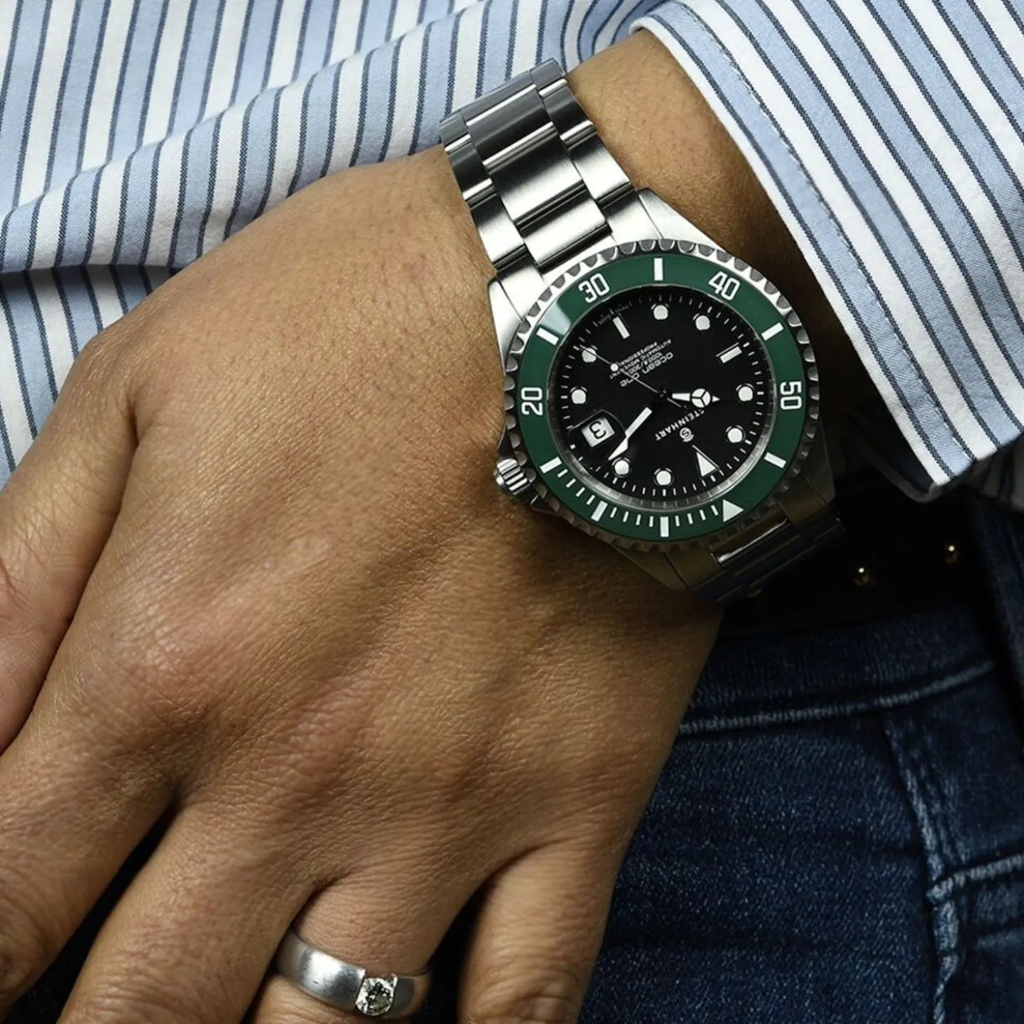 Steinhart Watches Ocean One Green Ceramic Diver Watch