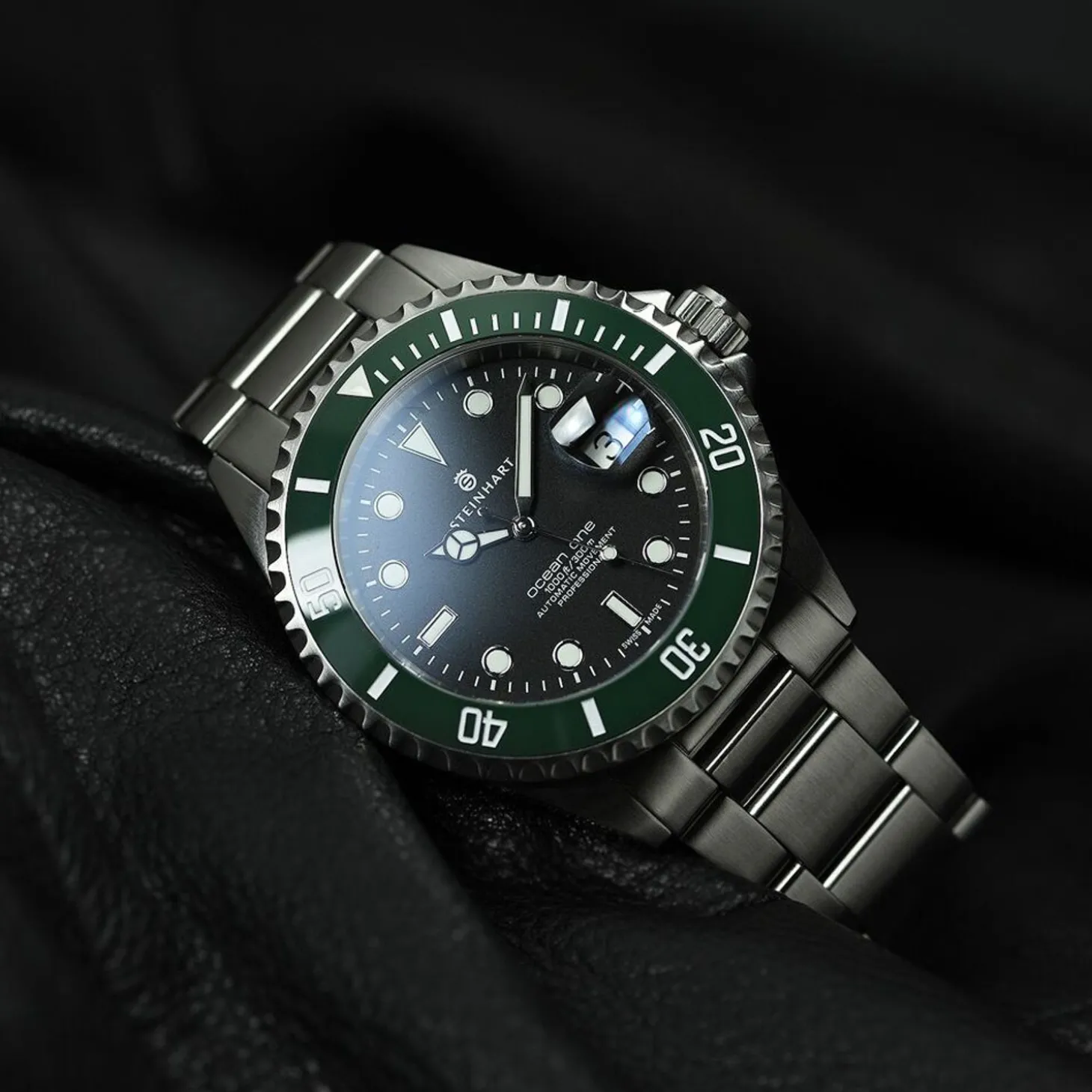Steinhart Watches Ocean One Green Ceramic Diver Watch