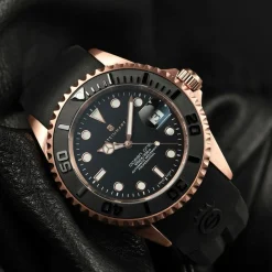 Steinhart Watches Ocean One Pink-Gold Ceramic Diver Watch