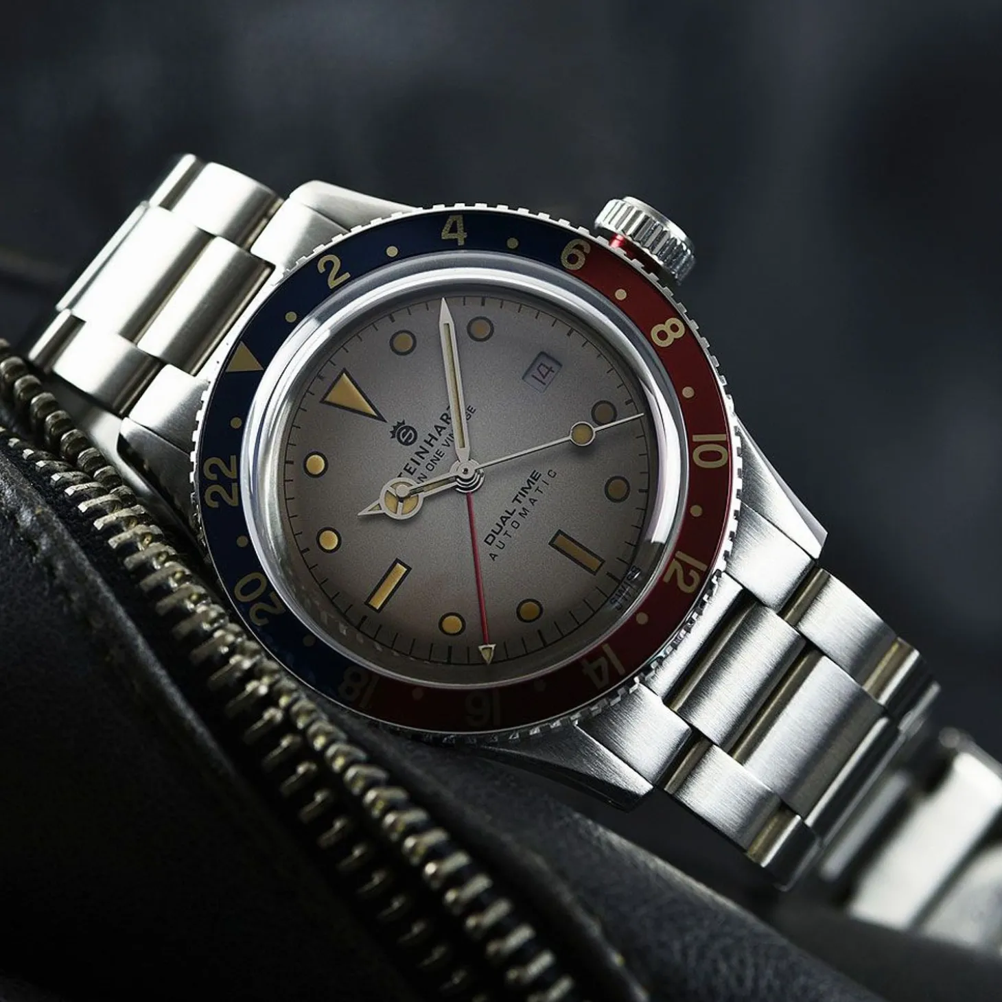 Steinhart Watches Ocean One Vintage Dual Time Premium Diver Watch