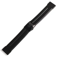 Steinhart Watches Rubber Strap 24 Mm Black With Deployment Clasp In Black Pvd
