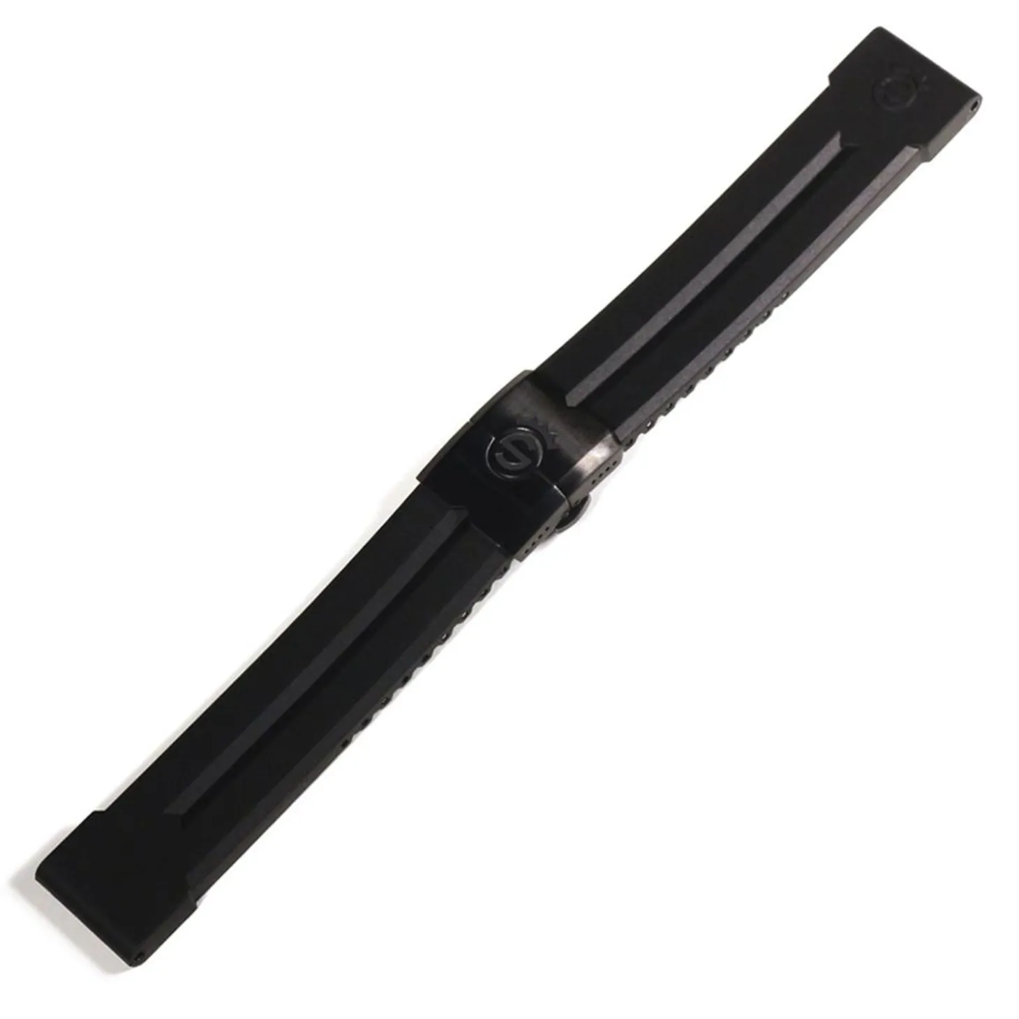 Steinhart Watches Rubber Strap 24 Mm Black With Deployment Clasp In Black Pvd