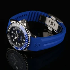 Steinhart Watches Rubber Strap Blue New 20X16 Mm For Ocean 39 With Clasp Steel