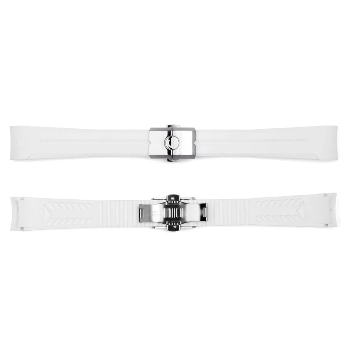 Steinhart Watches Rubber Strap New 20X16 Mm For Ocean 39 White With Clasp Steel