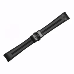 Steinhart Watches Rubber Strap New 20X16 Mm For Ocean 39 With Clasp Black Dlc