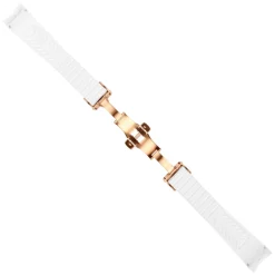 Steinhart Watches Rubber Strap White New 20X16 Mm For Ocean 39 With Clasp Pink Gold