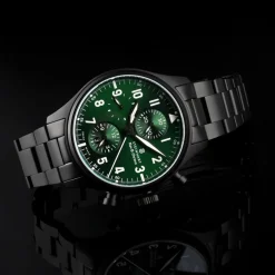 Steinhart Watches Steel Bracelet Dlc Mat 20/16 Mm For Nav B-Chrono 42 Green Ltd. Edition Incl. End Links