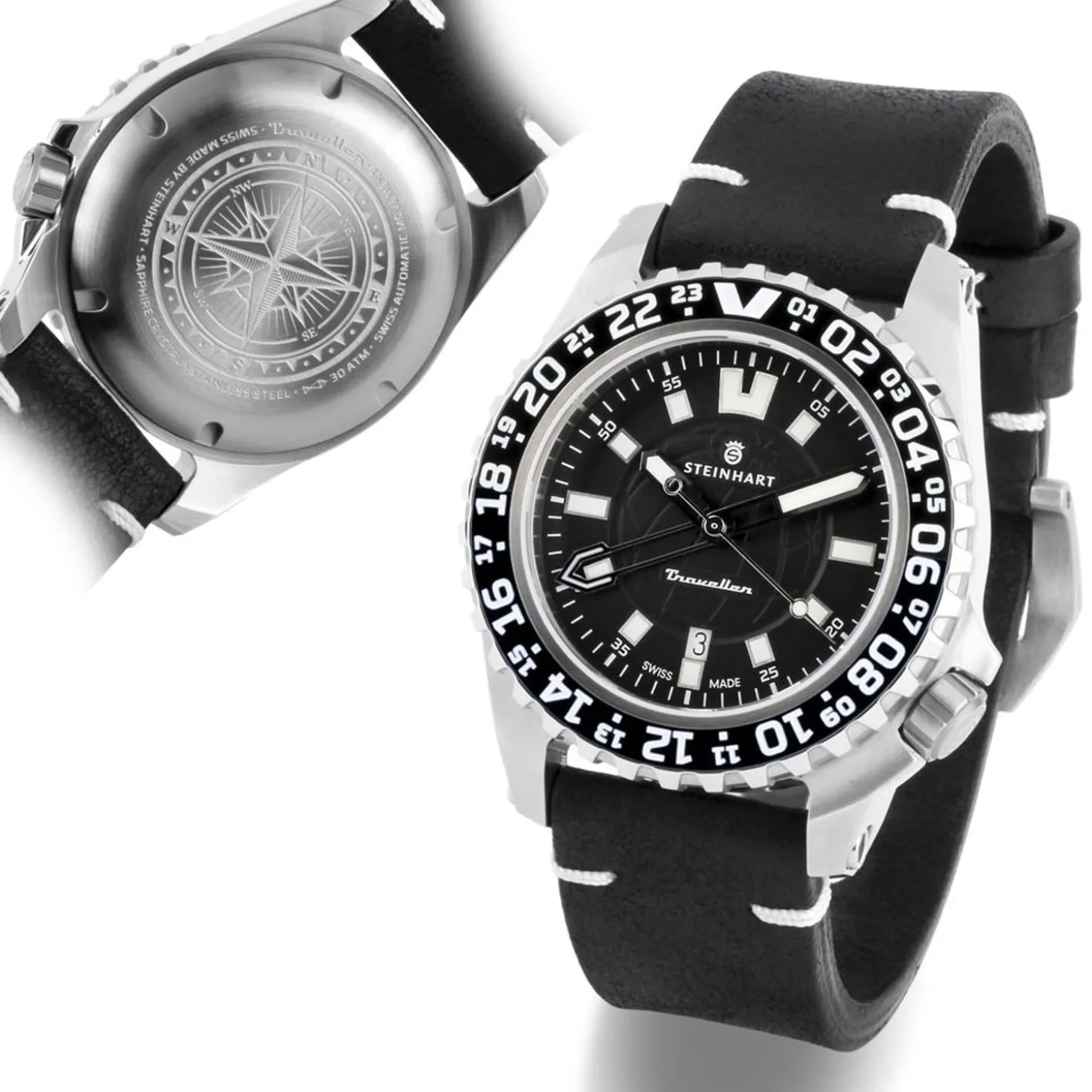 Steinhart Watches Traveller Gmt Black Diver Watch
